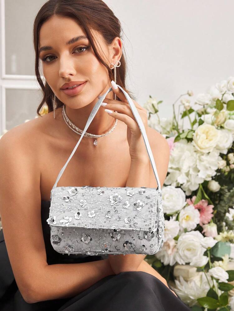 Luxury Glitter Evening Bag Top Handle Purse For Brides Bridesmaids Wedding Guest Prom Party Honeymoon Club Date Night Random Pattern