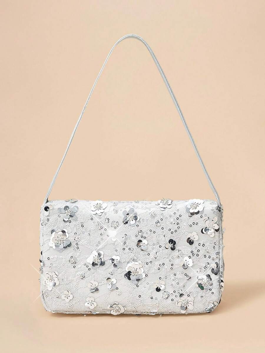 Luxury Glitter Evening Bag Top Handle Purse For Brides Bridesmaids Wedding Guest Prom Party Honeymoon Club Date Night Random Pattern