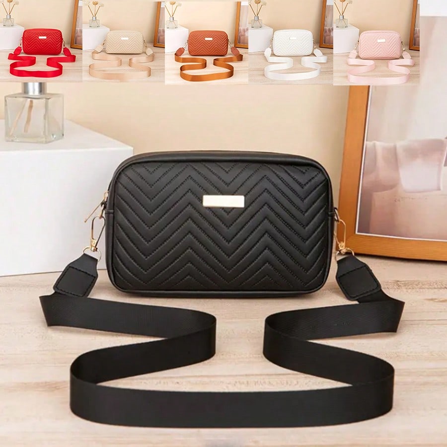 Girls Jewelry Crossbody Bag With Detachable Strap Comfortable Texture Hardware Decor Classic Design Versatile Shoulder Purse Casual