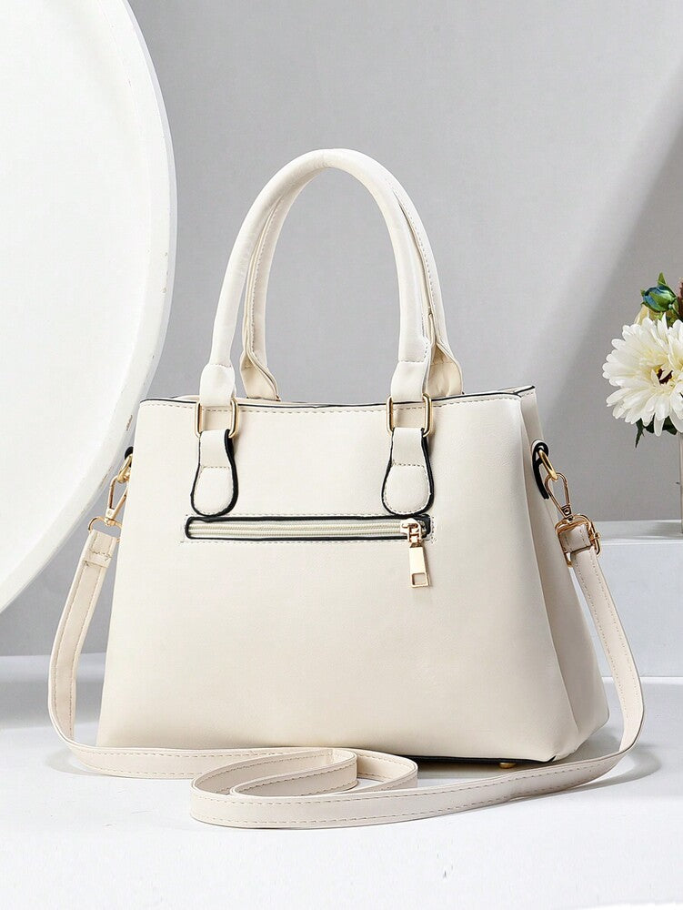 Women's Printed Shoulder Handbag With Three Pockets Large Capacity High End Fashion Casual Purse Elegant Mother's Day Gift Social Trend