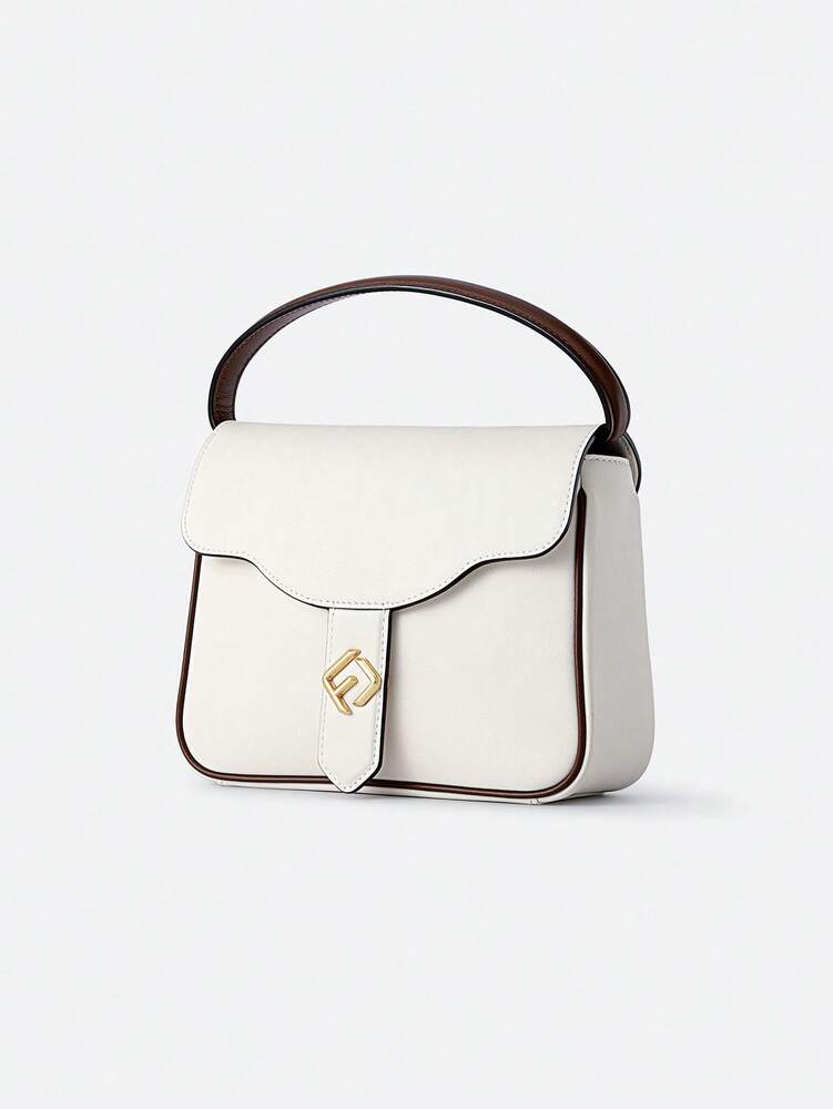 Women's Top Handle Leather Crossbody Shoulder Bag With Removable Strap Classic Vintage Style Fashion Handbag Elegant Daily Work Purse
