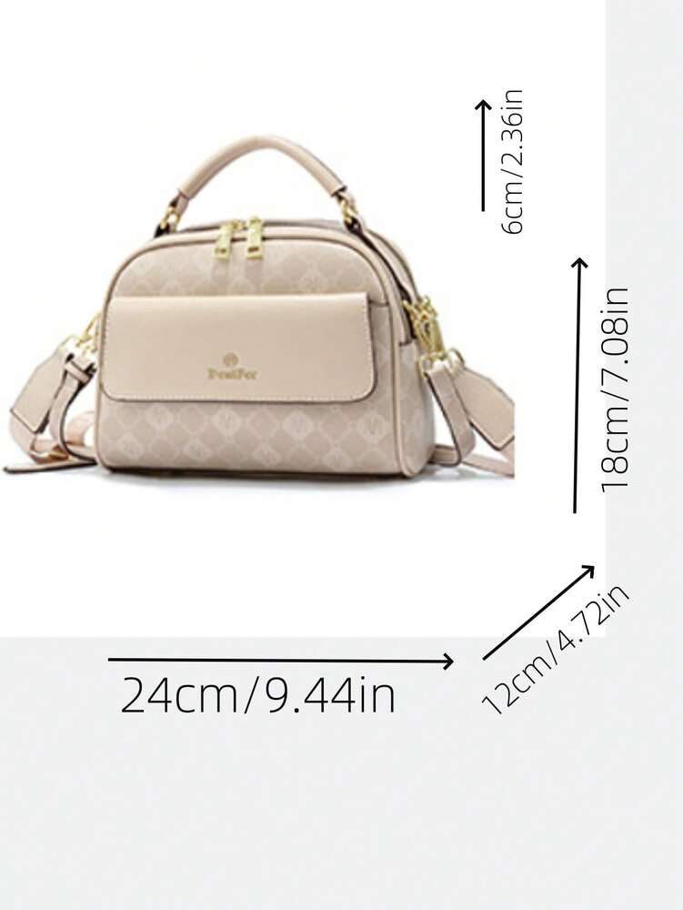 Spring Printed Large Capacity Women's Handbag Casual Shoulder Bag Daily Commuter Travel Tote Mother's Day Elegant Gift Purse For Mom