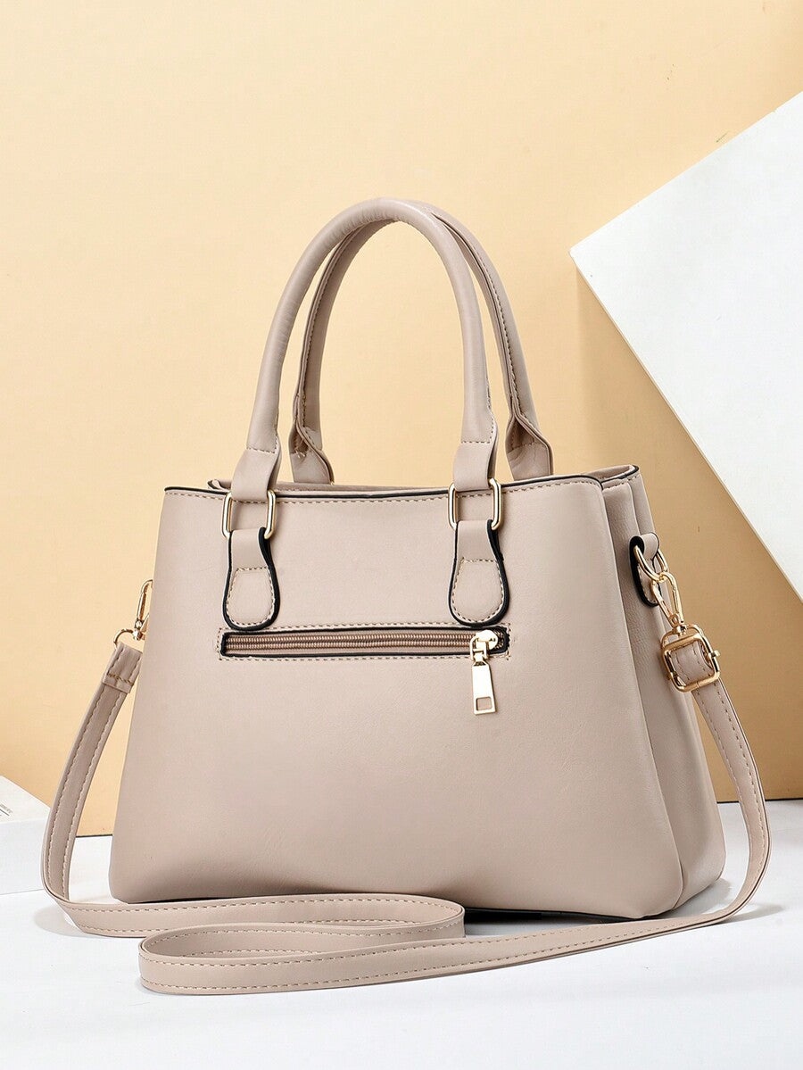 Women's Printed Shoulder Handbag With Three Pockets Large Capacity High End Fashion Casual Purse Elegant Mother's Day Gift Social Trend