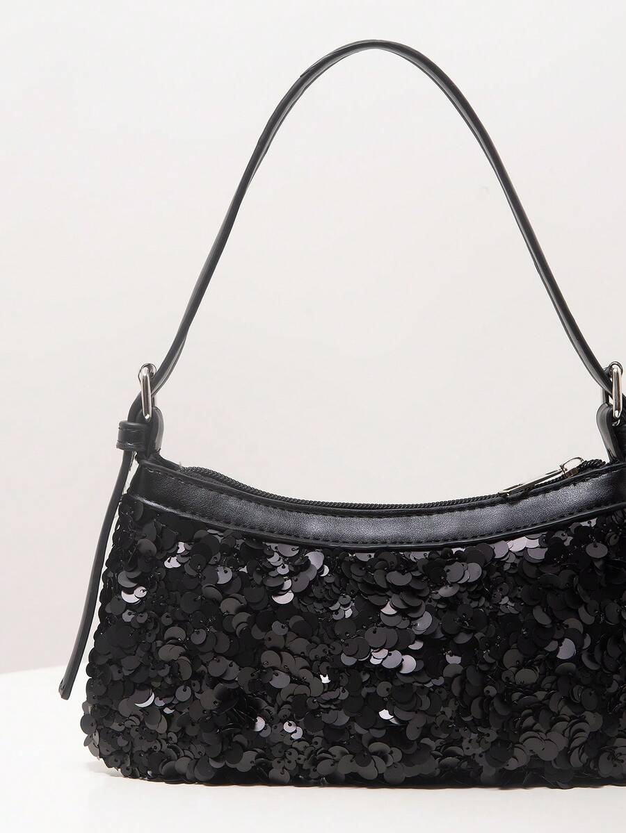 Women's Sequin Shoulder Bag Sparkly Bridal Party Clutch Elegant Evening Handbag Wedding Prom Glitter Purse Random Pattern Special Gift