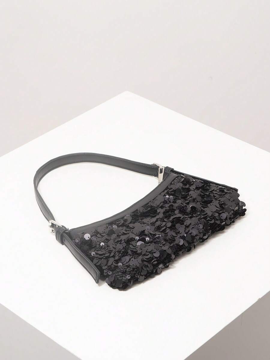 Women's Sequin Shoulder Bag Sparkly Bridal Party Clutch Elegant Evening Handbag Wedding Prom Glitter Purse Random Pattern Special Gift