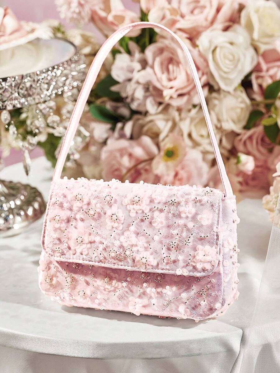 Luxury Glitter Evening Bag Top Handle Purse For Brides Bridesmaids Wedding Guest Prom Party Honeymoon Club Date Night Random Pattern