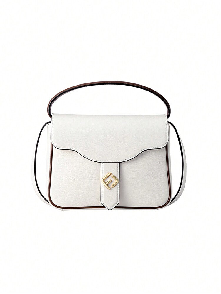 Women's Top Handle Leather Crossbody Shoulder Bag With Removable Strap Classic Vintage Style Fashion Handbag Elegant Daily Work Purse