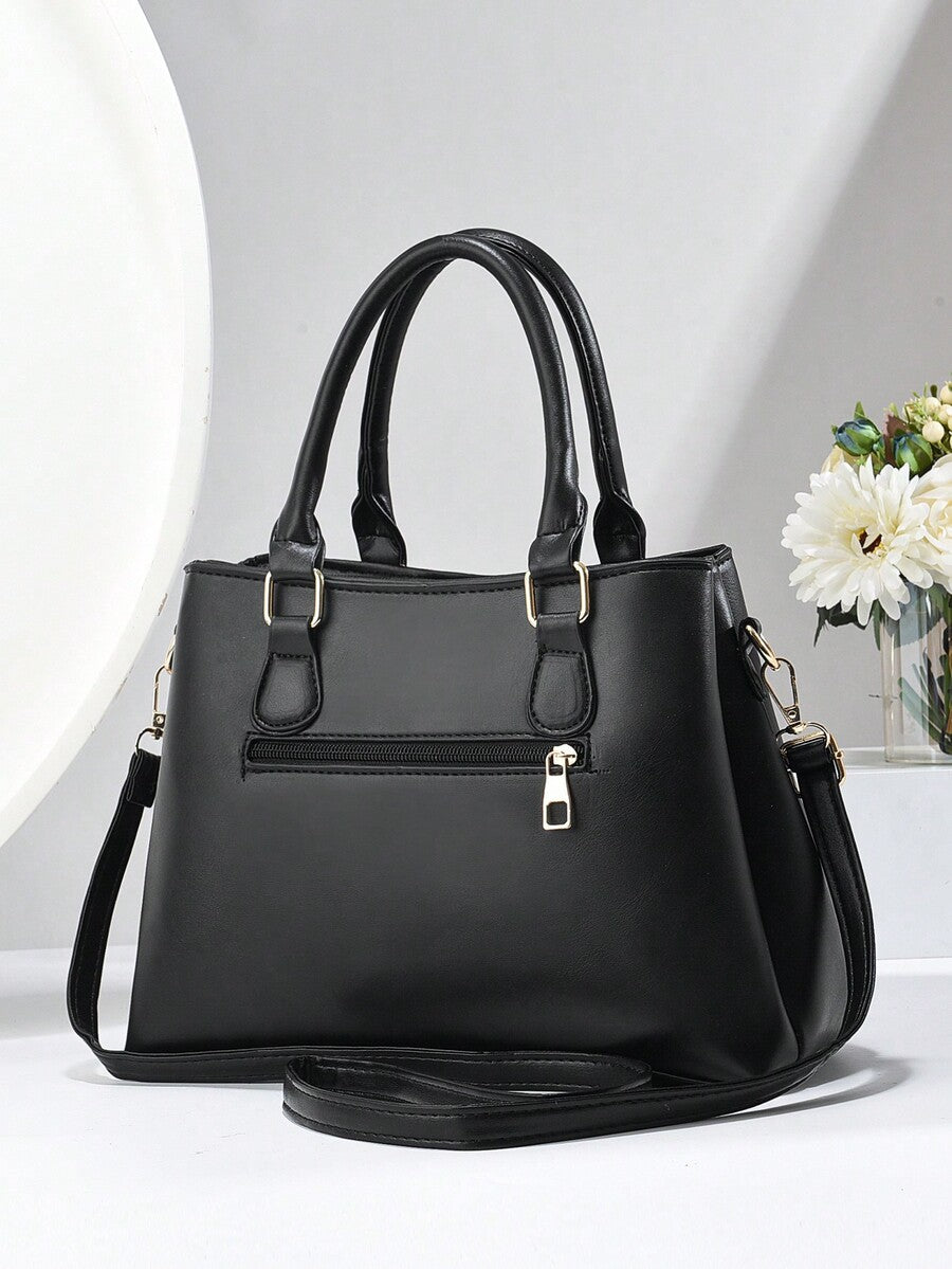 Women's Printed Shoulder Handbag With Three Pockets Large Capacity High End Fashion Casual Purse Elegant Mother's Day Gift Social Trend