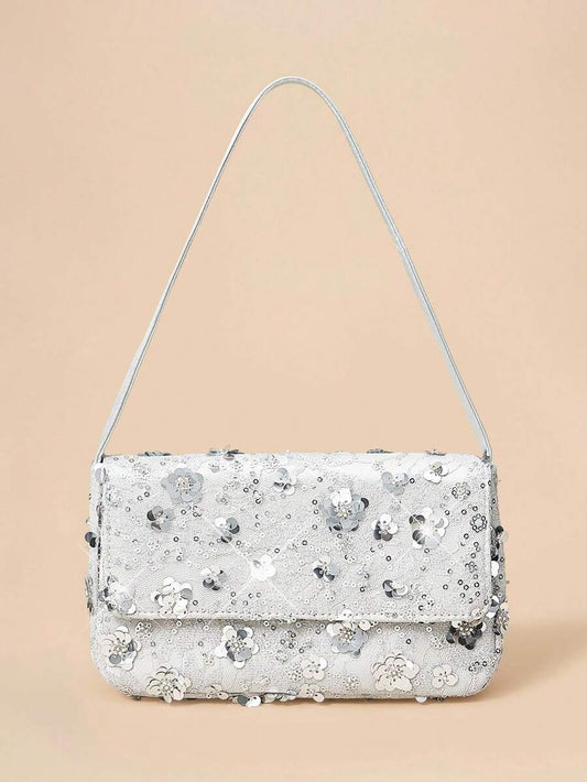 Luxury Glitter Evening Bag Top Handle Purse For Brides Bridesmaids Wedding Guest Prom Party Honeymoon Club Date Night Random Pattern