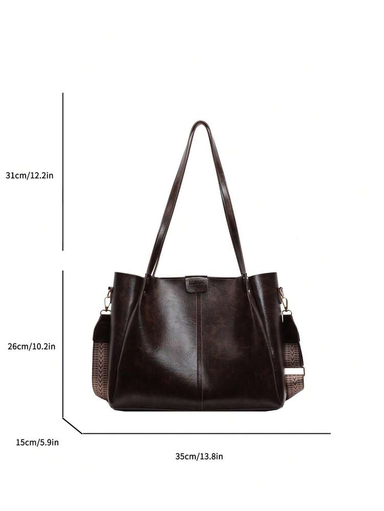 Women's Patchwork PU Leather Tote Bag Foldable Large Capacity Fashion Handbag Casual Commuter Work Travel Shoulder Purse Gift For Mom