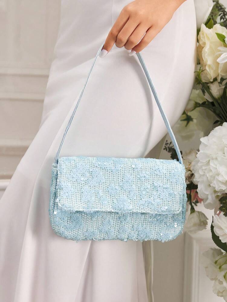Luxury Glitter Evening Bag Top Handle Purse For Brides Bridesmaids Wedding Guest Prom Party Honeymoon Club Date Night Random Pattern