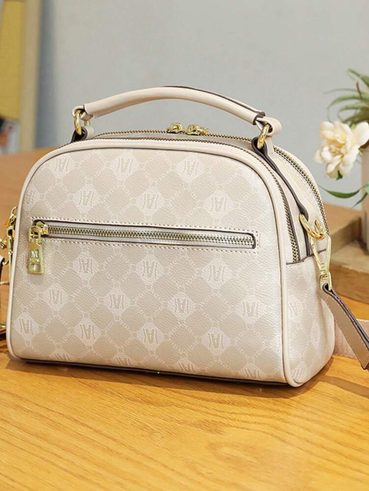 Spring Printed Large Capacity Women's Handbag Casual Shoulder Bag Daily Commuter Travel Tote Mother's Day Elegant Gift Purse For Mom