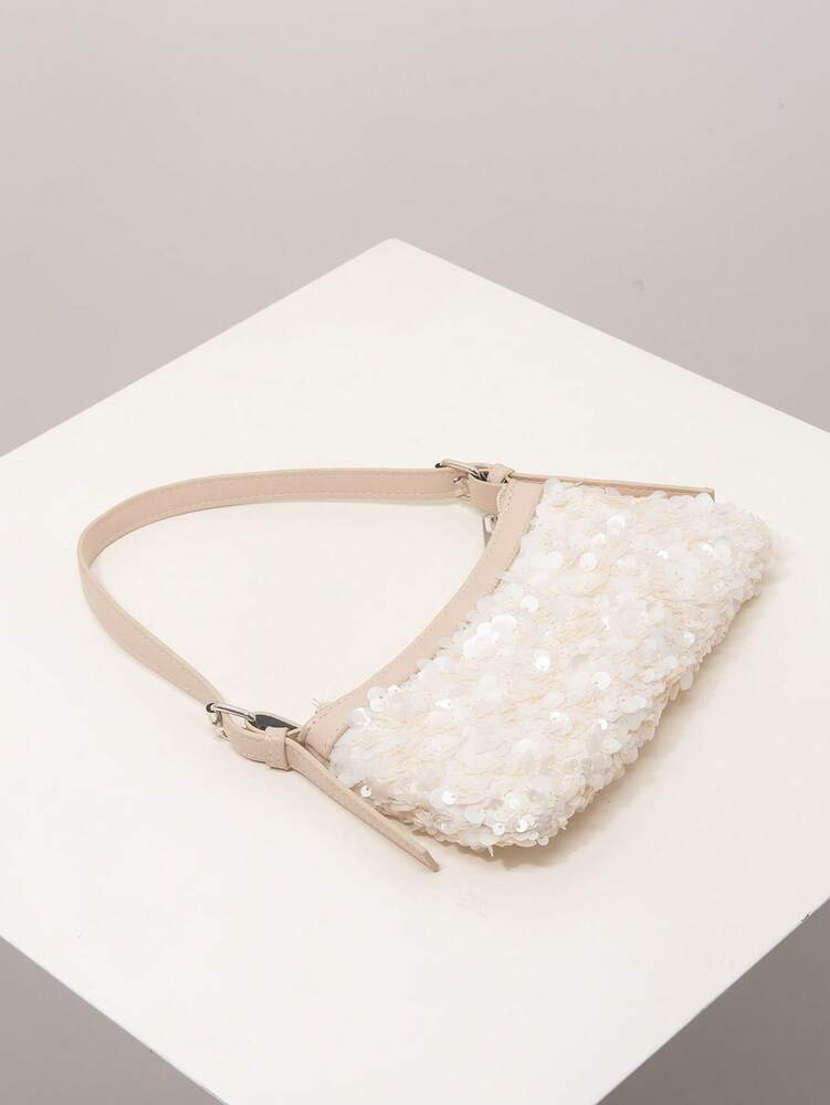 Women's Sequin Shoulder Bag Sparkly Bridal Party Clutch Elegant Evening Handbag Wedding Prom Glitter Purse Random Pattern Special Gift