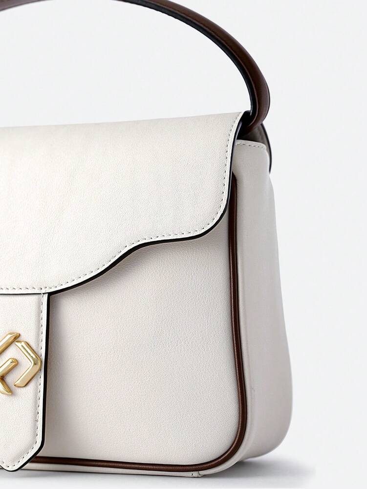 Women's Top Handle Leather Crossbody Shoulder Bag With Removable Strap Classic Vintage Style Fashion Handbag Elegant Daily Work Purse