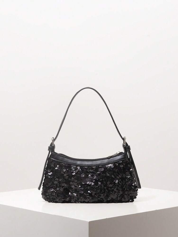 Women's Sequin Shoulder Bag Sparkly Bridal Party Clutch Elegant Evening Handbag Wedding Prom Glitter Purse Random Pattern Special Gift
